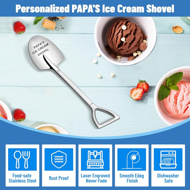 Chambom Gifts for Dad - Dad's Ice Cream Shovel, Father Presents for Papa, Stainless Steel Ice Cream Shovel for Birthday, Christmas, Father's Day Gifts from Daughter Son, Stocking Stuffers for Men - Image 4